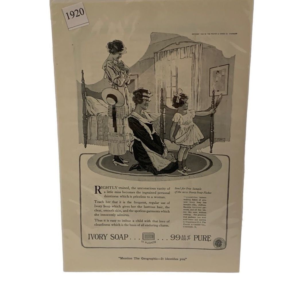 Vintage 1920 Ivory Soap It Floats Ad Advertisement